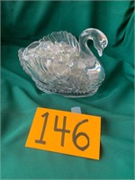 Glass Swan with Glass Pebbles