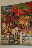 1950 MERRILL MAKE A FARM STICKER BOOK UNUSED