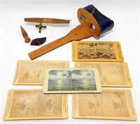 Stereoview with Six Stereo Cards - Viewer is for