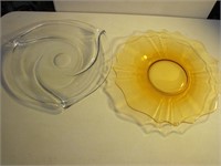 2 Glass Serving Platters