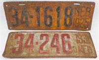 1925 & 1931 Nebraska License Plates