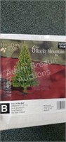 (4) Assorted Christmas trees - Holiday Time 6 ft