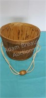 Wooden half bushel basket with rope handle