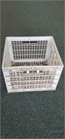White plastic storage crate, 13 x 15 x 11