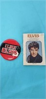 Vintage "I Like Elvis" lapel button & small