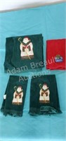 4 brand new Christmas theme hand towels