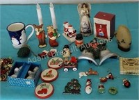 Assorted Christmas ornaments and decor