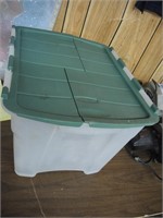 GREEN FOLD UP TOP CLEAR TOTE