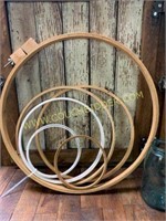 Great lot of several embroidery hoops