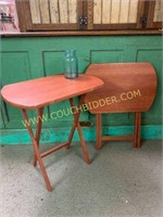 Pair of wooden TV trays