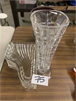 CRYSTAL VASE AND GLASS PIANO