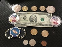 LIBERTY COIN COLLECTION $2 BILL GOLD COINS