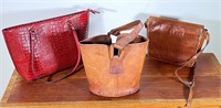 3 pcs. Handbags - Norris Leather Bucket Bag