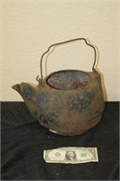 Antique Heavy Cast Iron Kettle