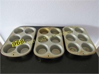 Lot of 3 Wilton 6 muffin/cupcake tins