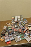 Large Lot of Mixed Cassette Tapes Rock & Country