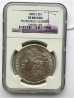 1888 S S$1 Imprly cleaned