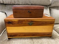 Two Cedar Boxes w/ Archery Supplies.