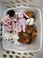 Beanie Babies w/ wash basket.