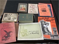 Vintage books, receipts, ephemera.