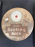 Old Reading Beer advertising thermometer.