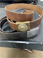 Vintage German Military Belts w/ Buckles.