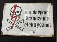 Unusual WWII German Porcelain Sign.