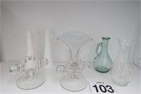 Glass Lot Vases & Candle Holders