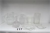 Mixed Glass Lot - Decanter, Vases & More