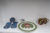 Coaster Set - Snowman Mugs & Plate