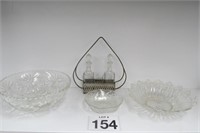 Vintage Glass Bowls - 3 Piece Set