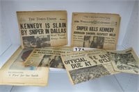 Kennedy Assasination & V E Day Newspapers