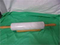 Marble and Wood Rolling Pin on Wood Rest