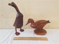 Vintage Carved Wooden Ducks