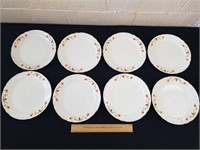 Hall Jewel Tea 10" Dinner Plates 8pcs 4 Chipped