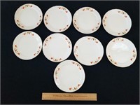 Hall Jewel Tea 7" Plates 9pcs 5 Chipped