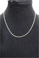 14K Rope Chain--18 Inch, 2.1 Grams
