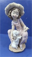 Lladro #6680 Girl with Dog