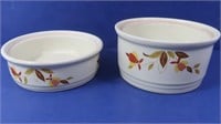 Hall's Superior Kitcheware--Two Small Casseroles