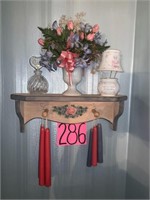 Small Shelf, Decorative Lamp, Flowers, candles