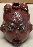 5.5 INCH SIGNED WAYNE HEWELL RED FACE JUG WILL SHP