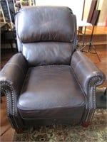 Brown Leather Recliner (shows some wear)--36"wide