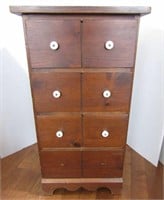 Vintage Solid Wood Cupboard w/4 Drawers--17" x 12