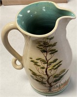 9" WINTON ROSA EUGENE POTTERY PITCHER WITH SCENE