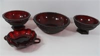Avon Cape Cod Ruby Red Glassware Two Footed