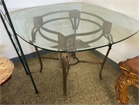 NEWER GLASS TOP TABLE NO CHAIRS NO SHIPPING