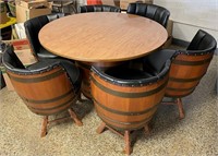 MID CENTURY MODERN BARREL POKER SET NO SHIPPING