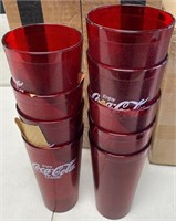 VINTAGE RESTAURANT COCA COLA COKE RED GLASSES