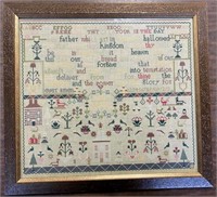 24"X22" 2004 SIGNED HAND SEWN SAMPLER WILL SHIP