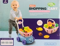 Kids Supermarket Shopping Cart with Food Pretend